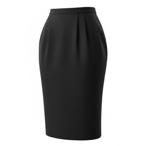 Joanie Char Women's Pencil Skirt Vintage Black 6 Small Pure Wool Career Vented